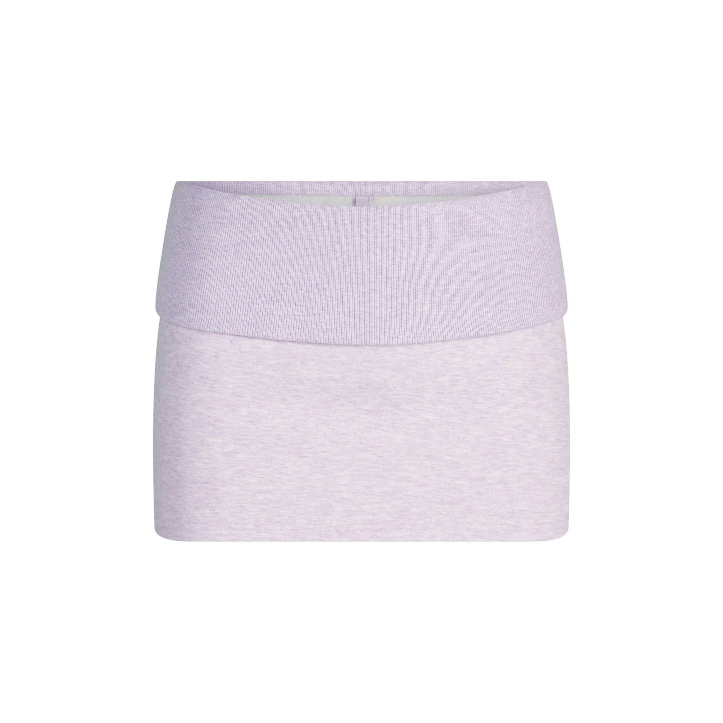 COTTON FLEECE FOLDOVER MINI SKIRT - PURPLE HEATHER - image 19