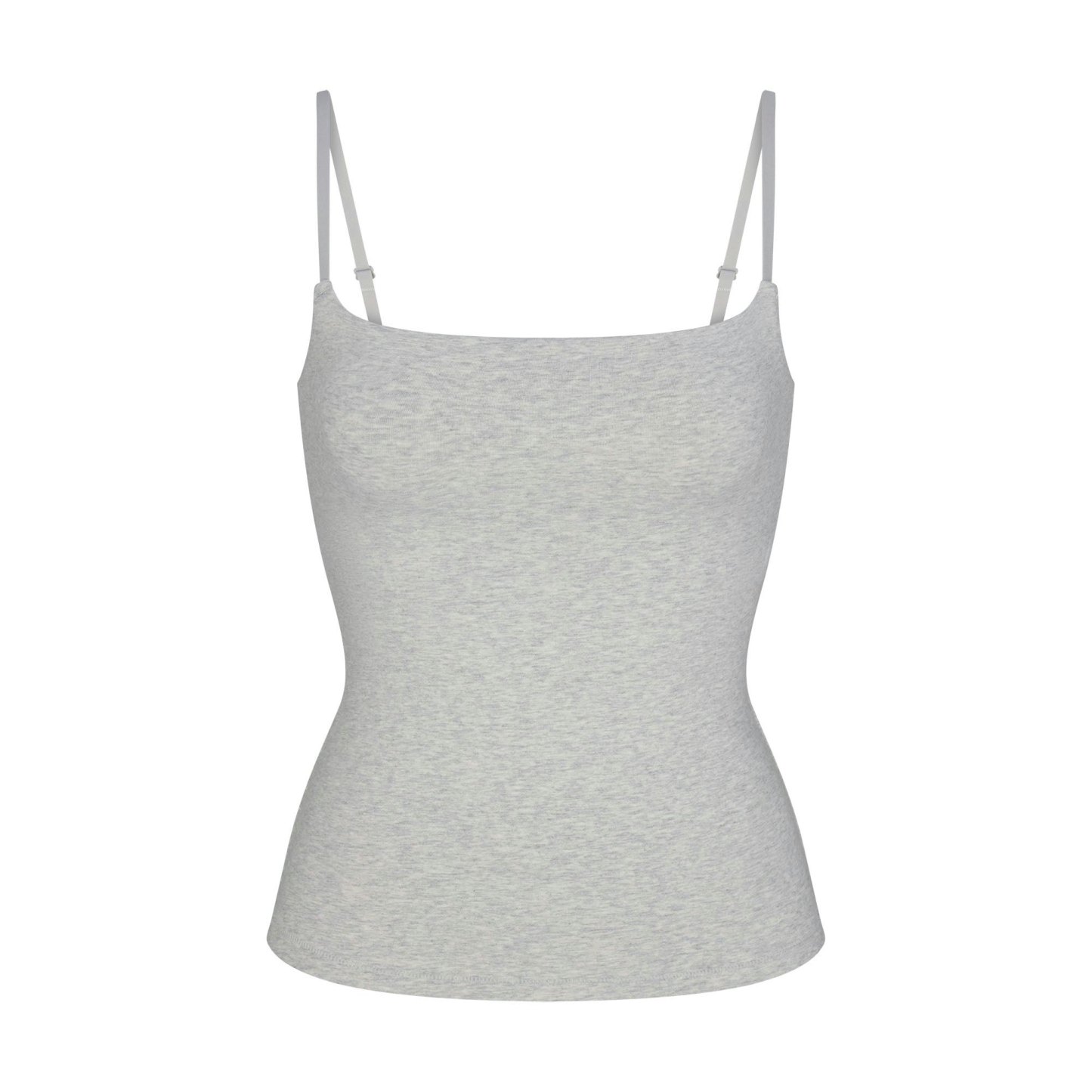 COTTON JERSEY CAMI - LIGHT HEATHER GREY - image 5