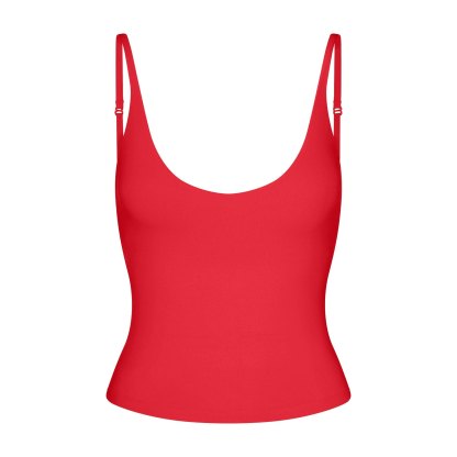 SMOOTH LAYERS SCOOP NECK CAMI - CARMINE - image 9