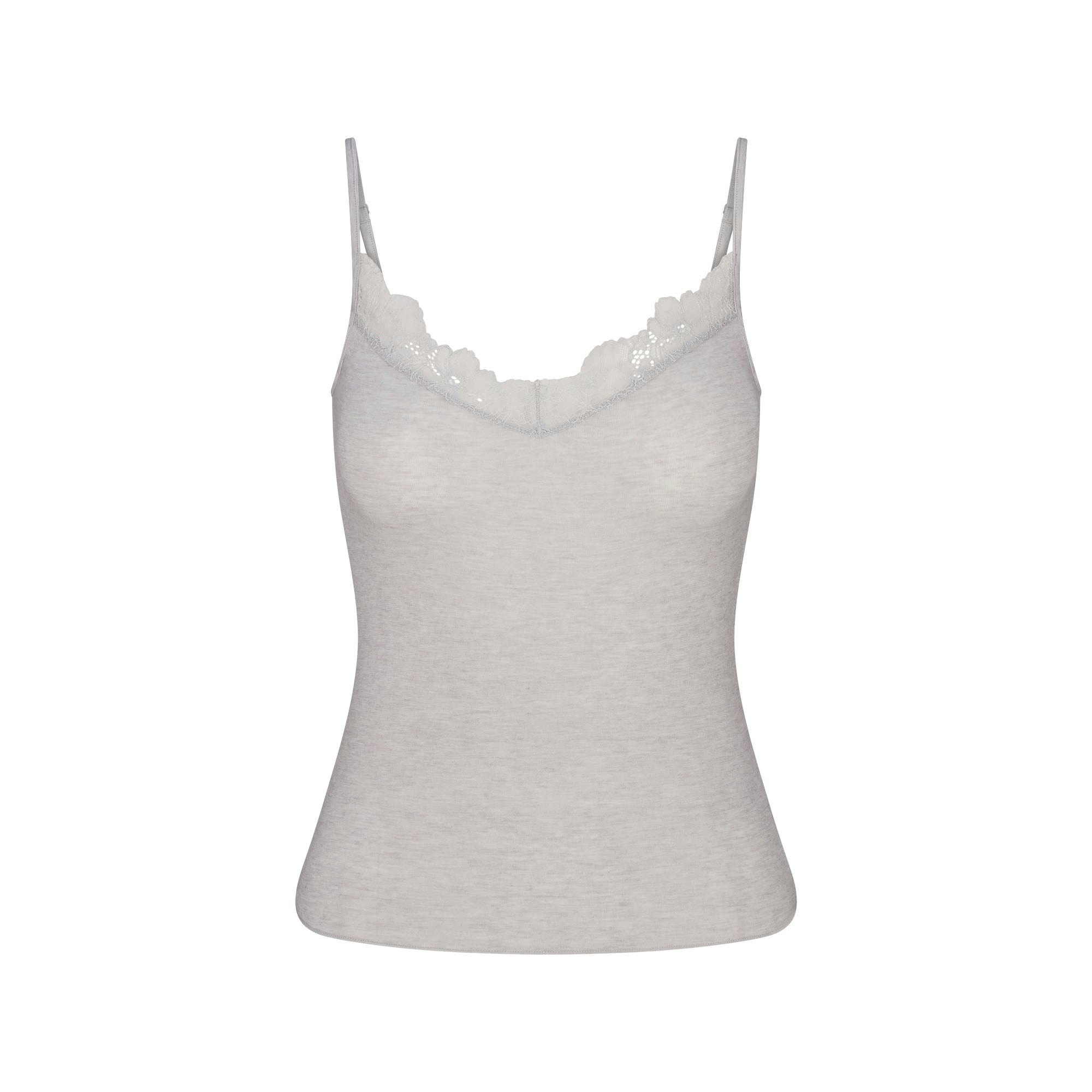 SHEER MODAL LACE CAMI - HEATHER GREY - image 5