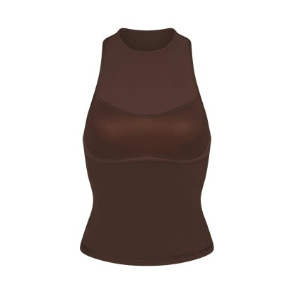 NikeSKIMS MATTE MOCK NECK RACER TANK - DARK SEPIA - image 16