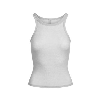 SHEER RIB TANK - LIGHT HEATHER GREY - image 5