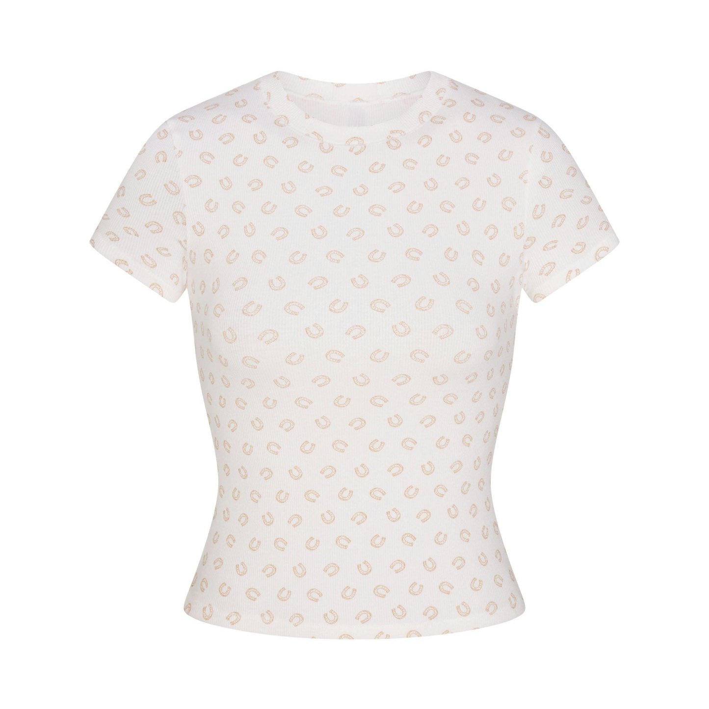 COTTON RIB T-SHIRT - OCHRE HORSESHOE PRINT - image 5