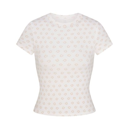 COTTON RIB T-SHIRT - OCHRE HORSESHOE PRINT - image 5