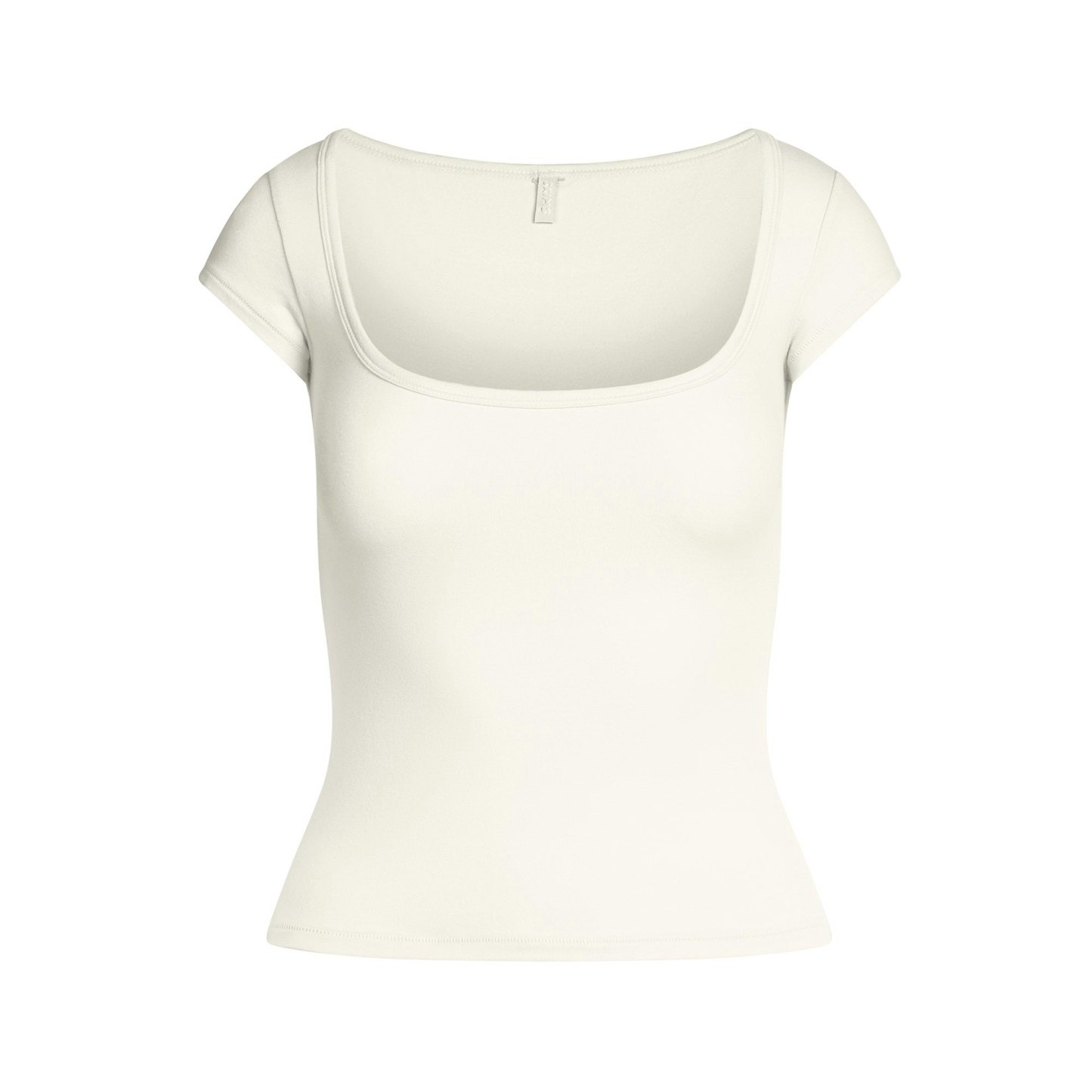 COTTON JERSEY SCOOP NECK T-SHIRT - MARBLE - image 5