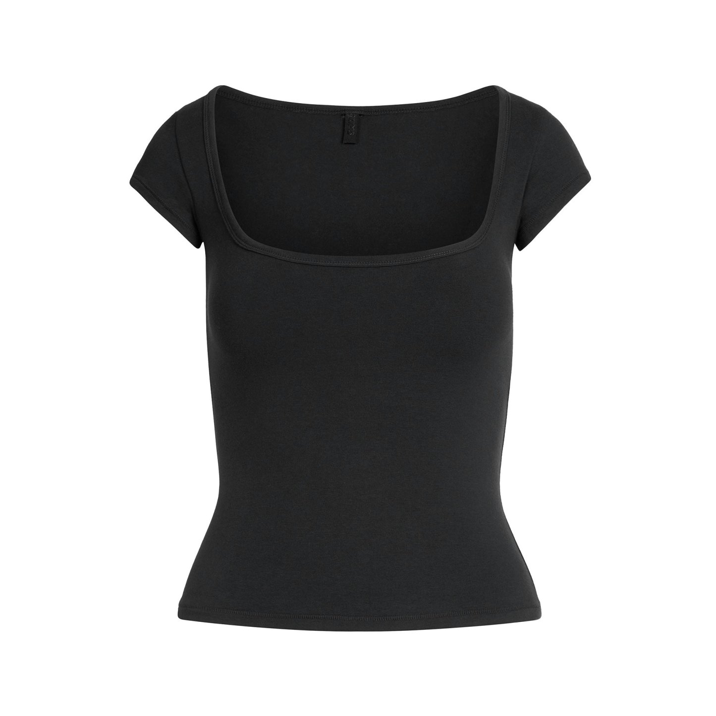 COTTON JERSEY SCOOP NECK T-SHIRT - SOOT - image 27