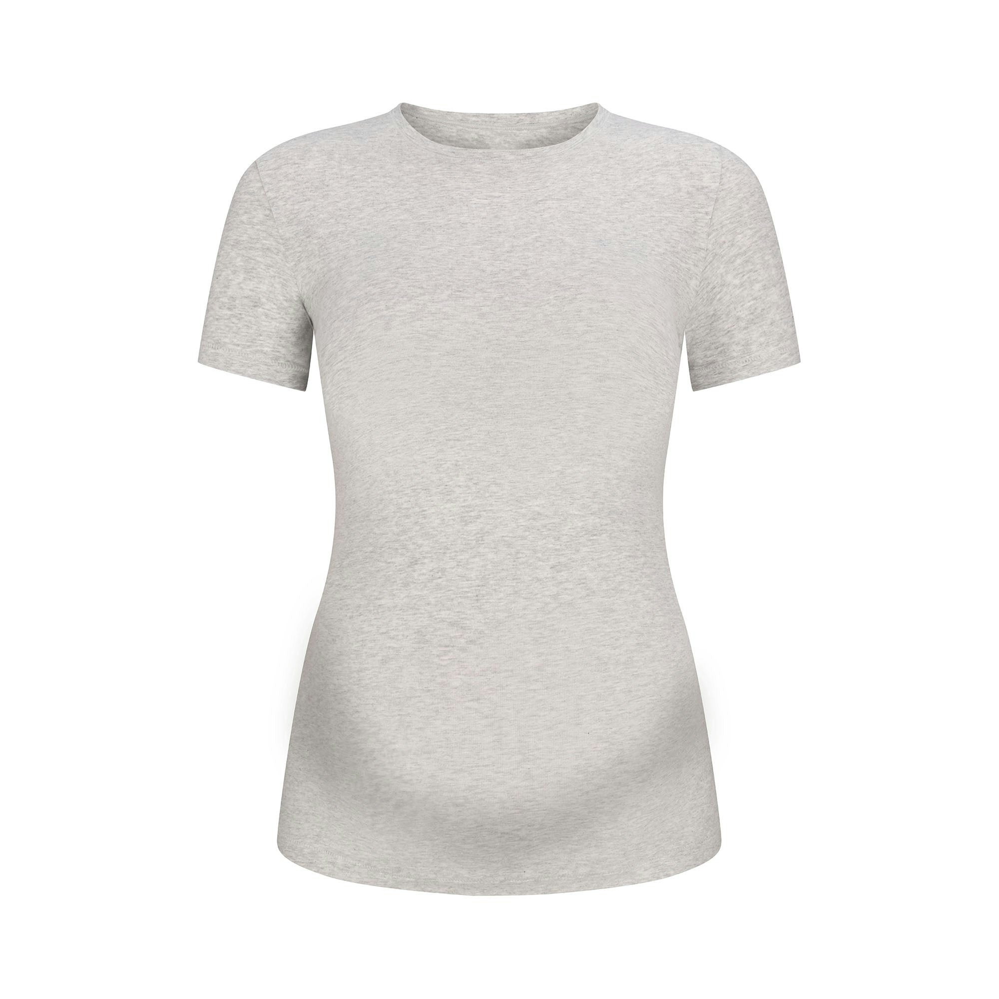 COTTON JERSEY MATERNITY T-SHIRT - LIGHT HEATHER GREY - image 24