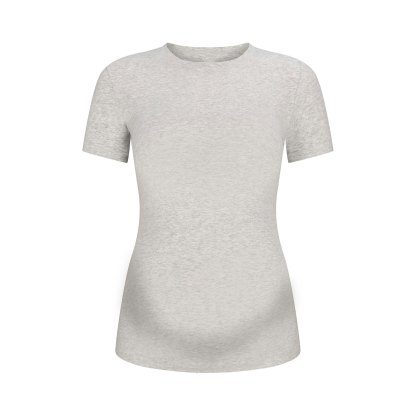 COTTON JERSEY MATERNITY T-SHIRT - LIGHT HEATHER GREY - image 24