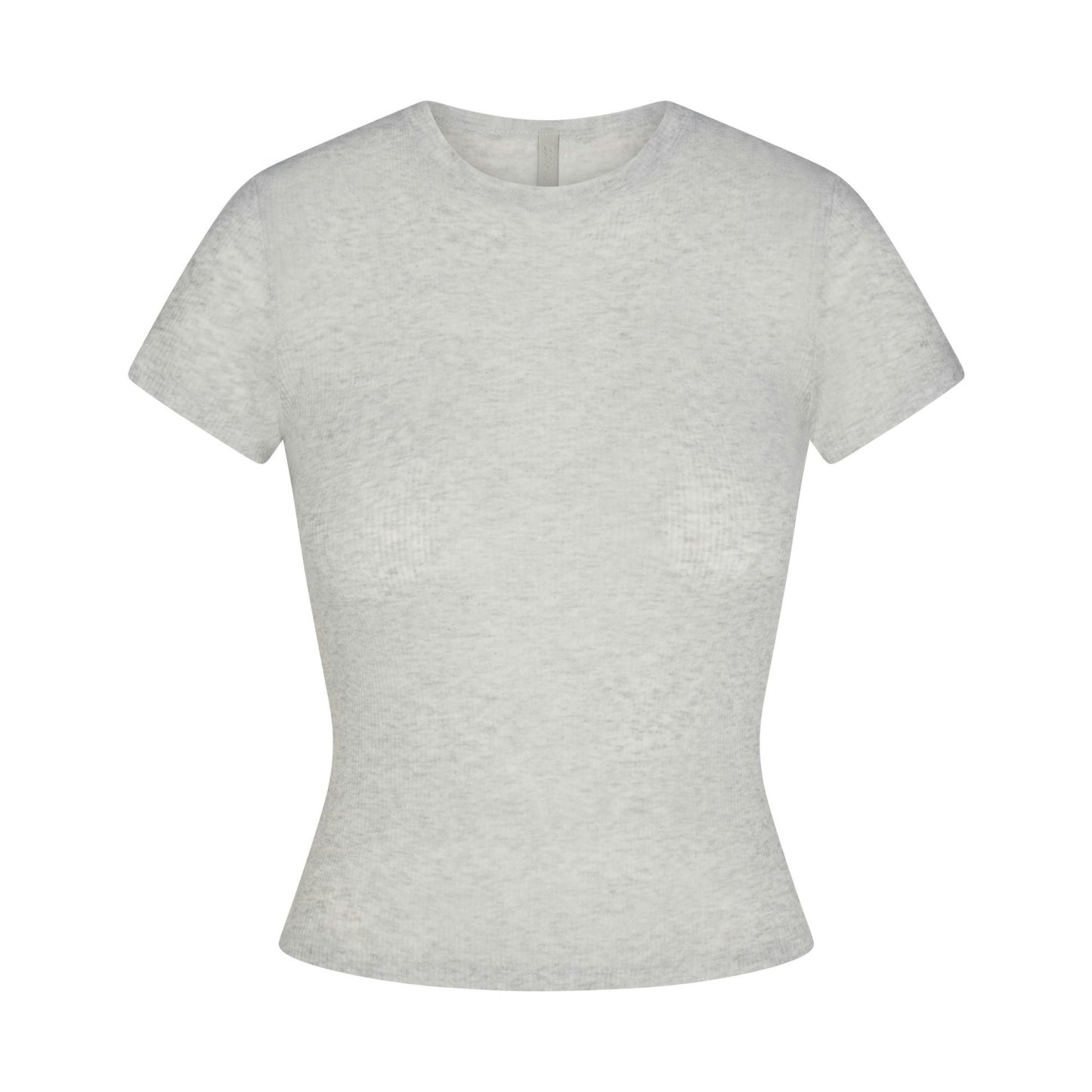 SHEER RIB T-SHIRT - LIGHT HEATHER GREY - image 9