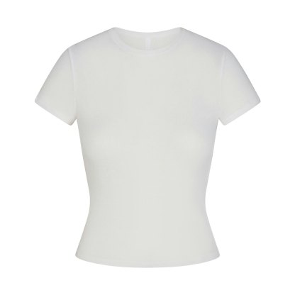 SHEER RIB T-SHIRT - SNOW - image 5