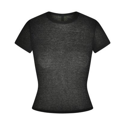 SHEER RIB T-SHIRT - SOOT - image 13