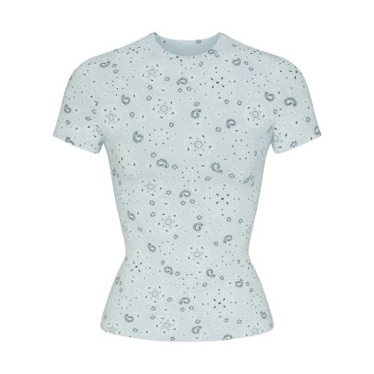 COTTON JERSEY T-SHIRT - POWDER BLUE BANDANA - image 24