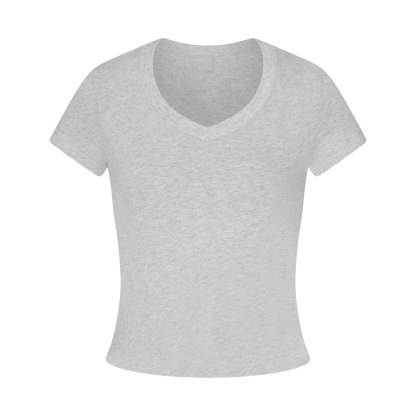 WORN IN JERSEY BABY V NECK TEE - LIGHT HEATHER GREY - image 12