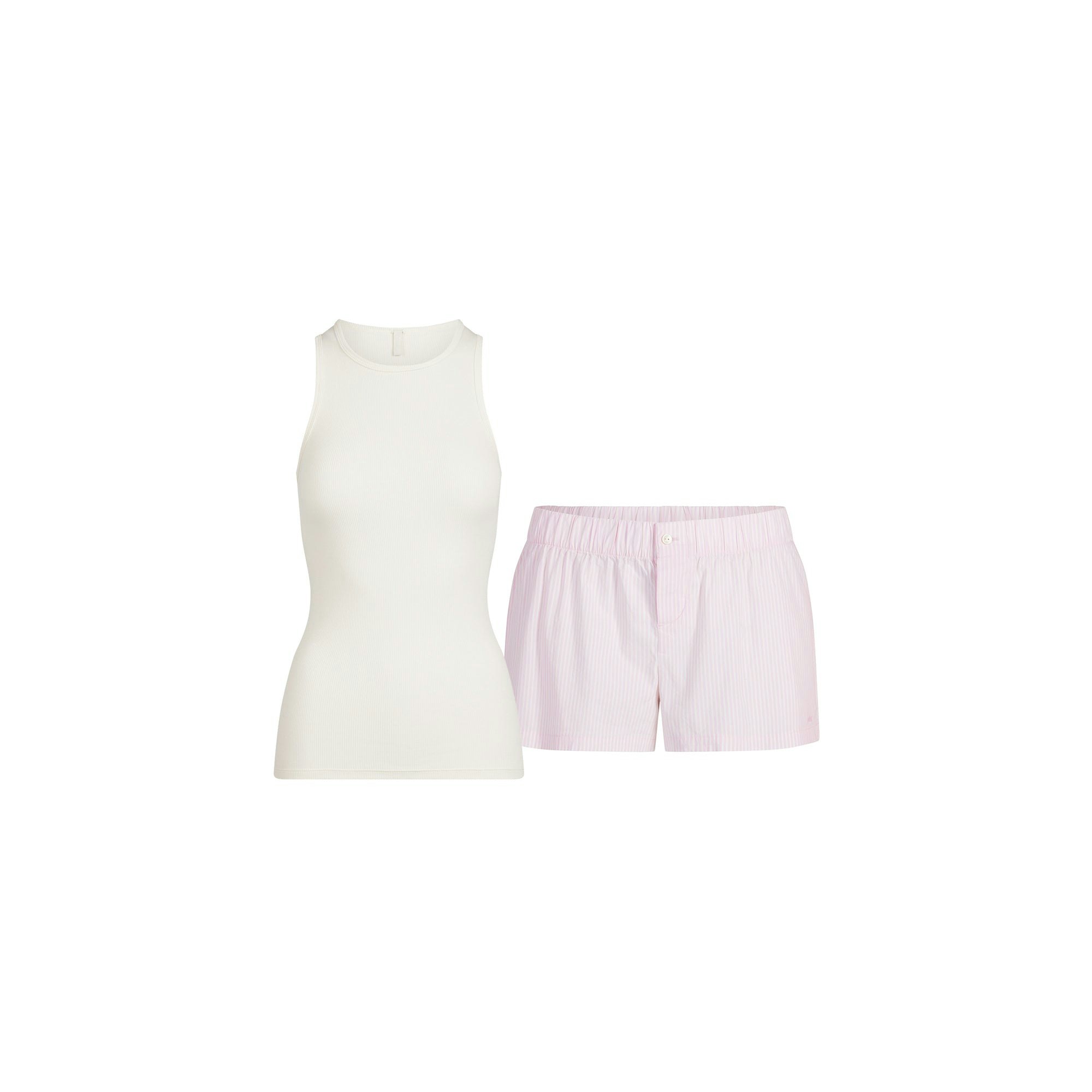 COTTON POPLIN BOXER SLEEP SET - CHERRY BLOSSOM STRIPE - image 15