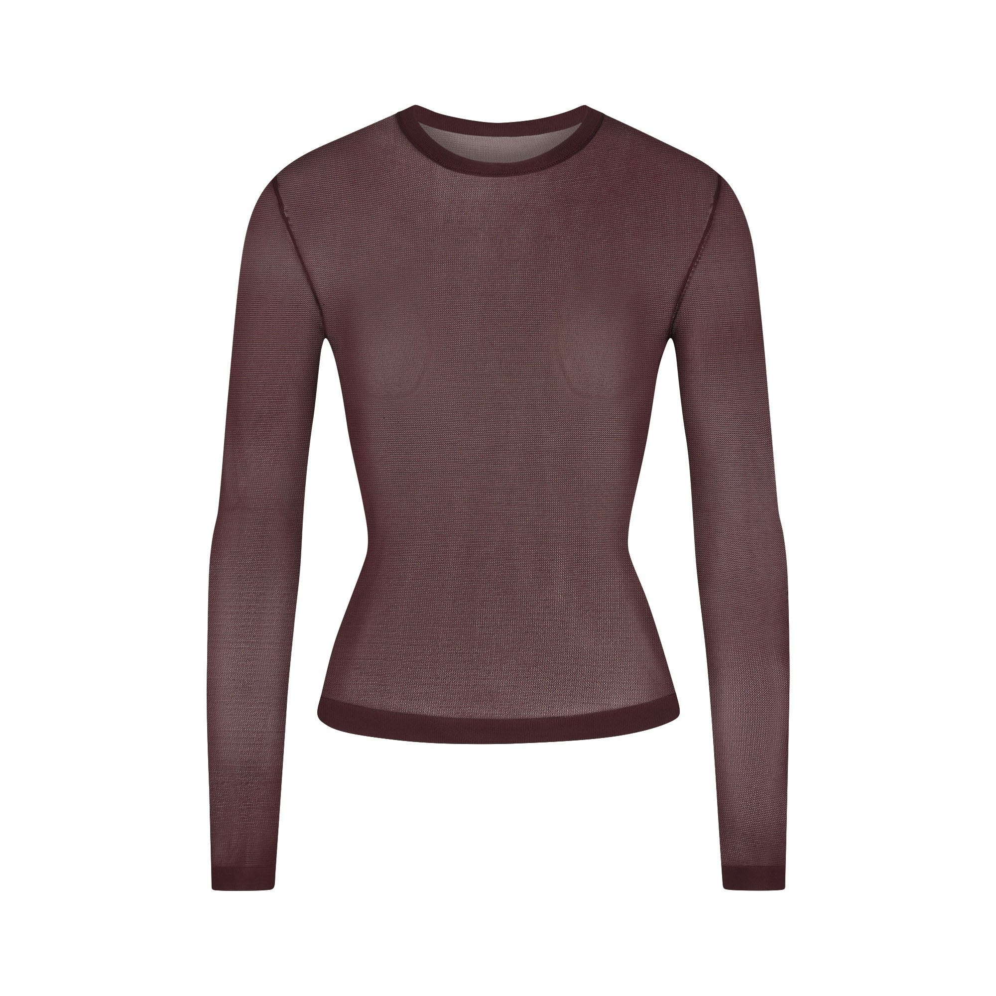 SLINKY KNIT CREW NECK LONG SLEEVE TOP - CURRANT - image 17