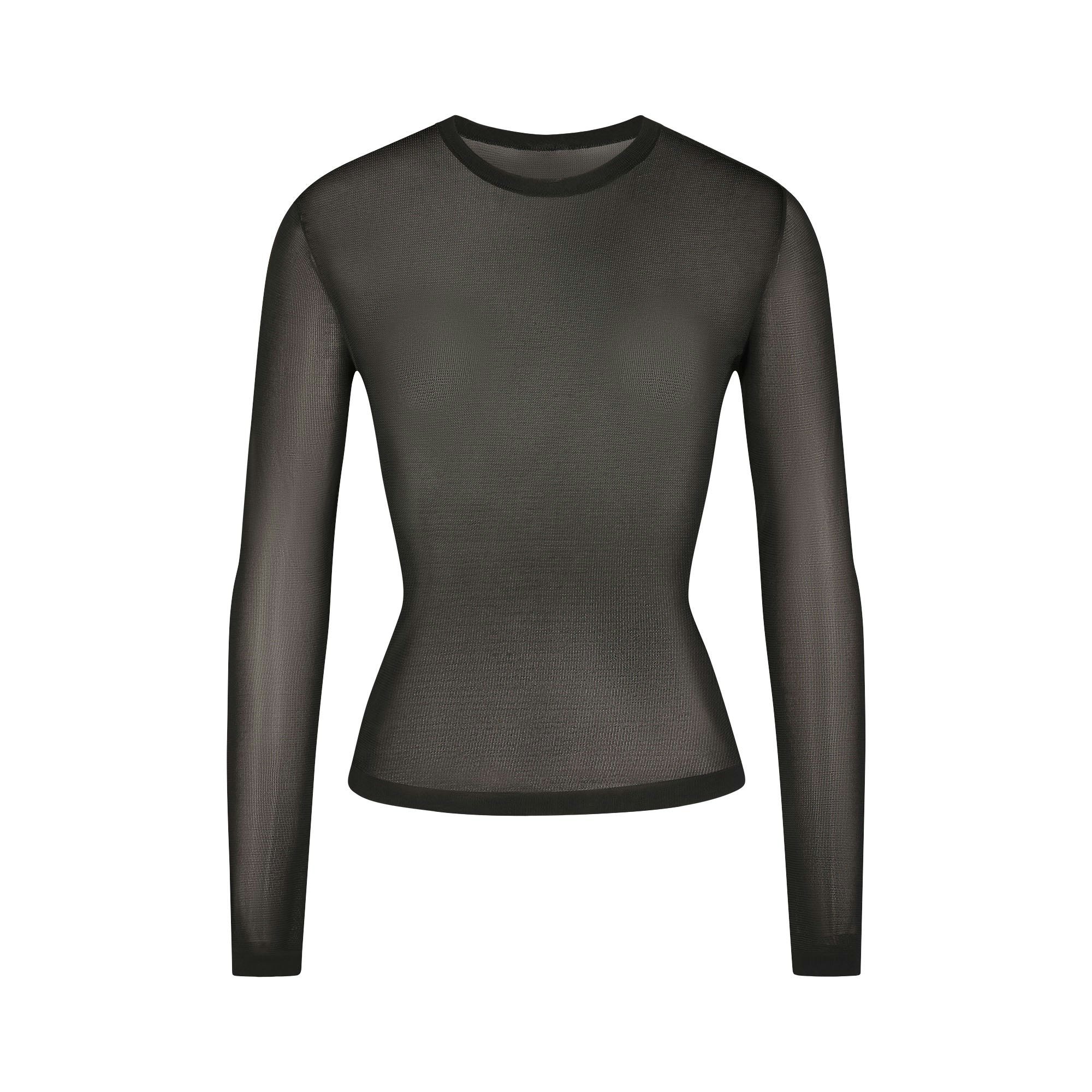 SLINKY KNIT CREW NECK LONG SLEEVE TOP - OBSIDIAN - image 6