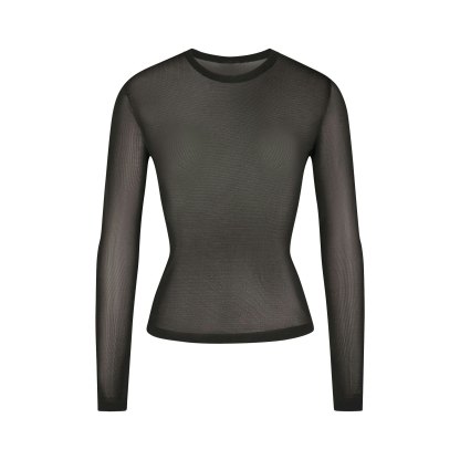 SLINKY KNIT CREW NECK LONG SLEEVE TOP - OBSIDIAN - image 6