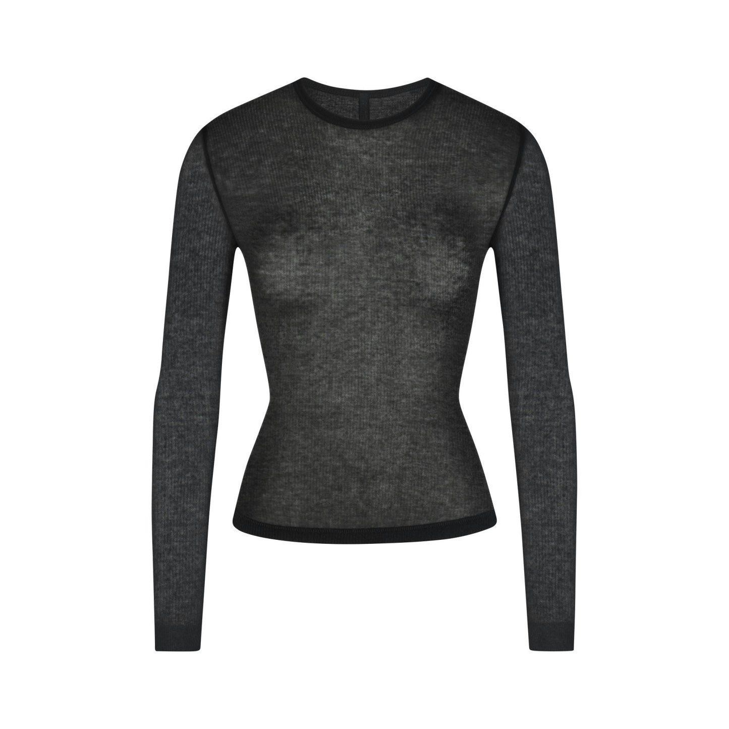 SHEER RIB LONG SLEEVE TOP - SOOT - image 19