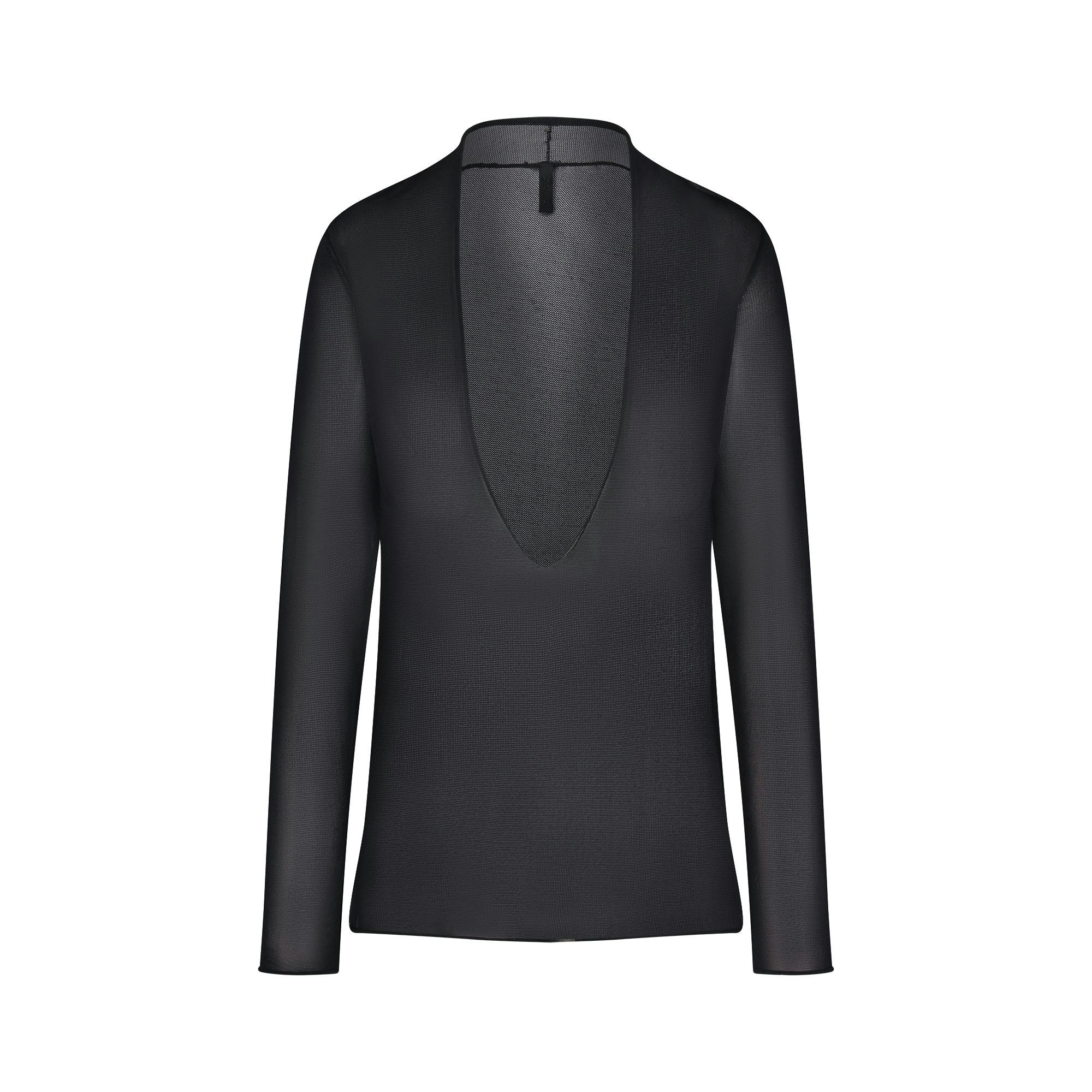 SLINKY KNIT DEEP PLUNGE TOP - OBSIDIAN - image 12