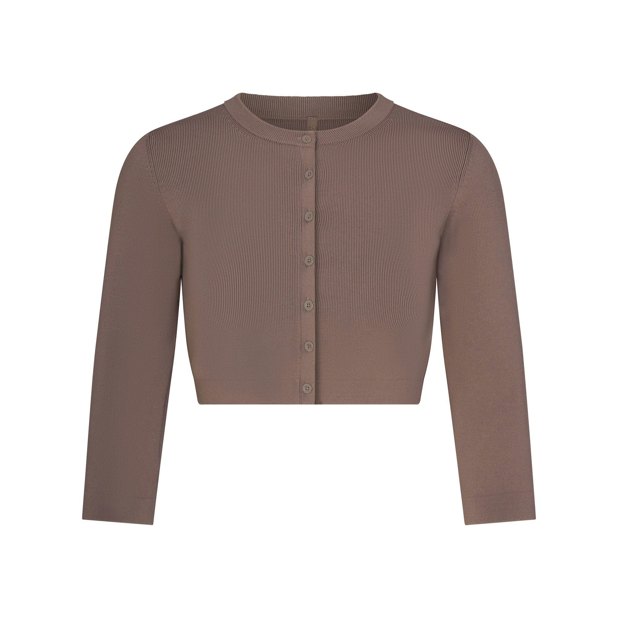 REFINED KNIT CROPPED CARDIGAN - AMETHYST - image 10