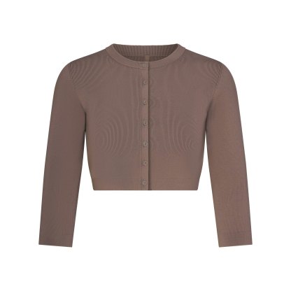 REFINED KNIT CROPPED CARDIGAN - AMETHYST - image 10