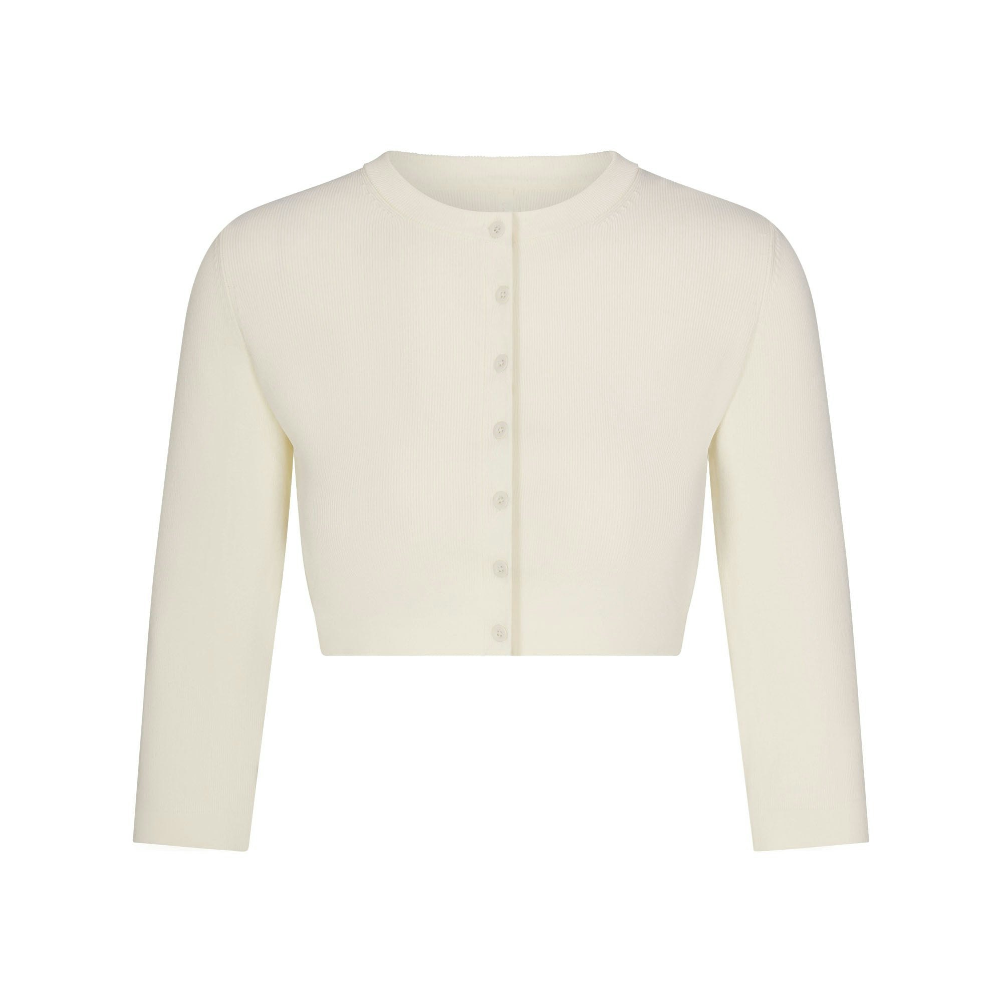 REFINED KNIT CROPPED CARDIGAN - EGRET - image 17