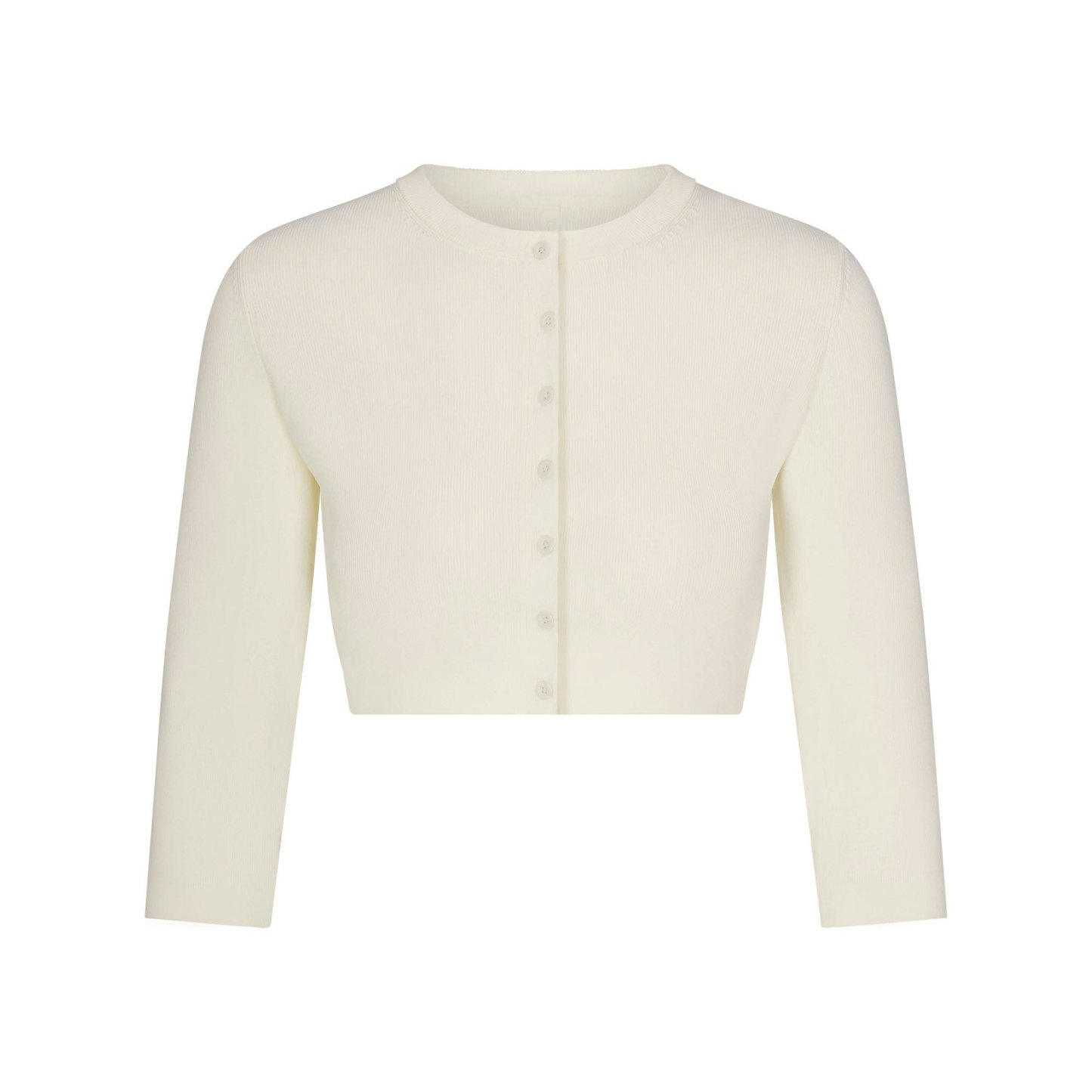 REFINED KNIT CROPPED CARDIGAN - EGRET - image 17