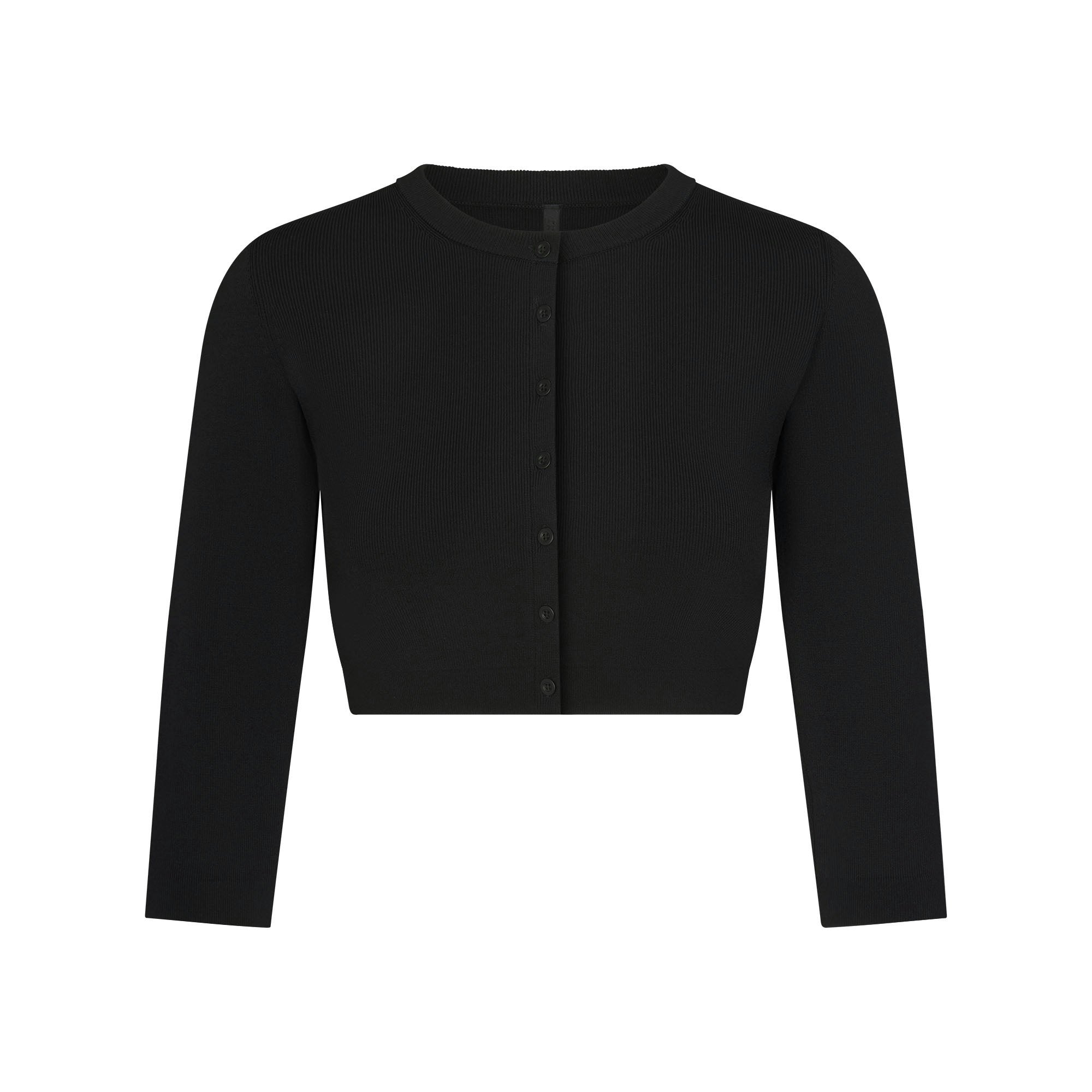 REFINED KNIT CROPPED CARDIGAN - OBSIDIAN - image 5