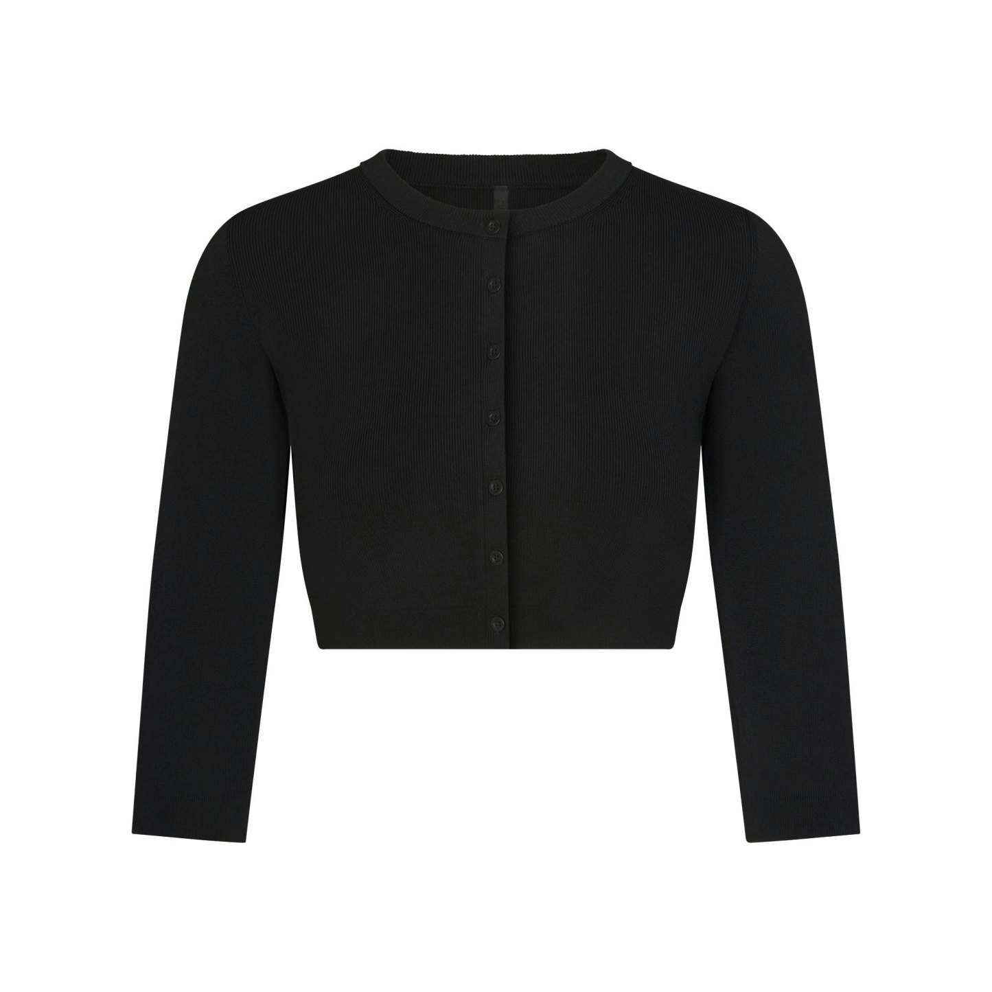 REFINED KNIT CROPPED CARDIGAN - OBSIDIAN - image 5