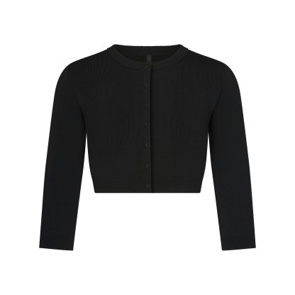 REFINED KNIT CROPPED CARDIGAN - OBSIDIAN - image 5
