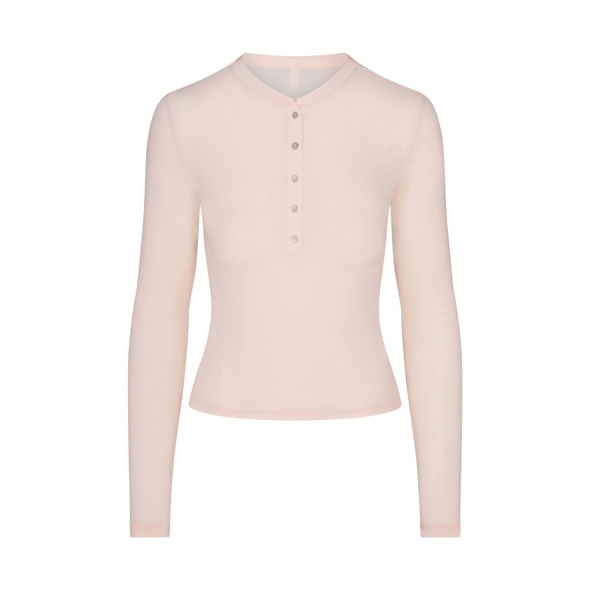 SHEER MODAL CREWNECK HENLEY - PRIMROSE - image 16