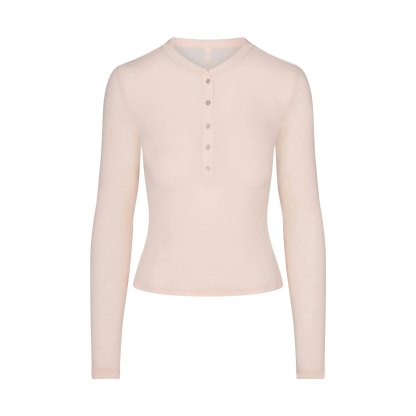SHEER MODAL CREWNECK HENLEY - PRIMROSE - image 16