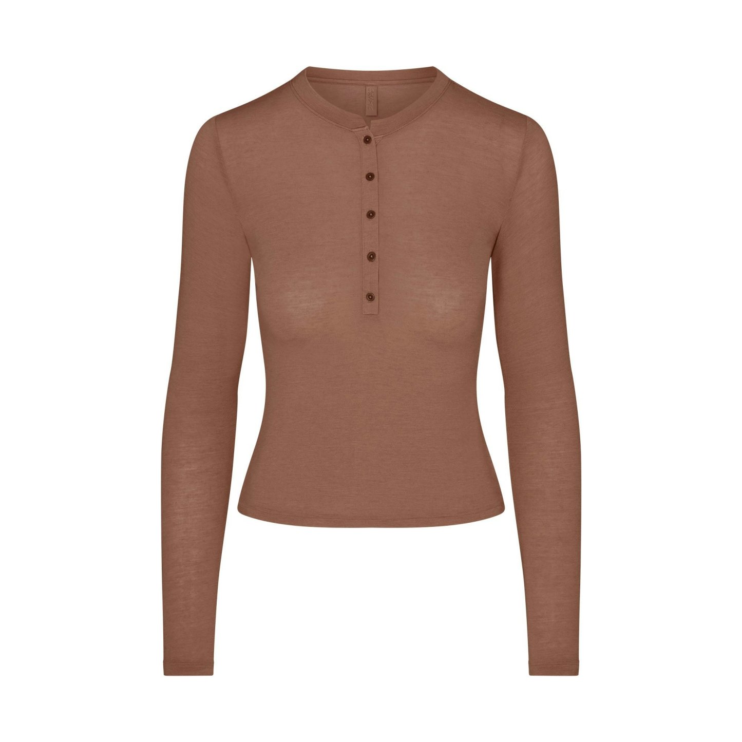 SHEER MODAL CREWNECK HENLEY - SIENNA - image 10