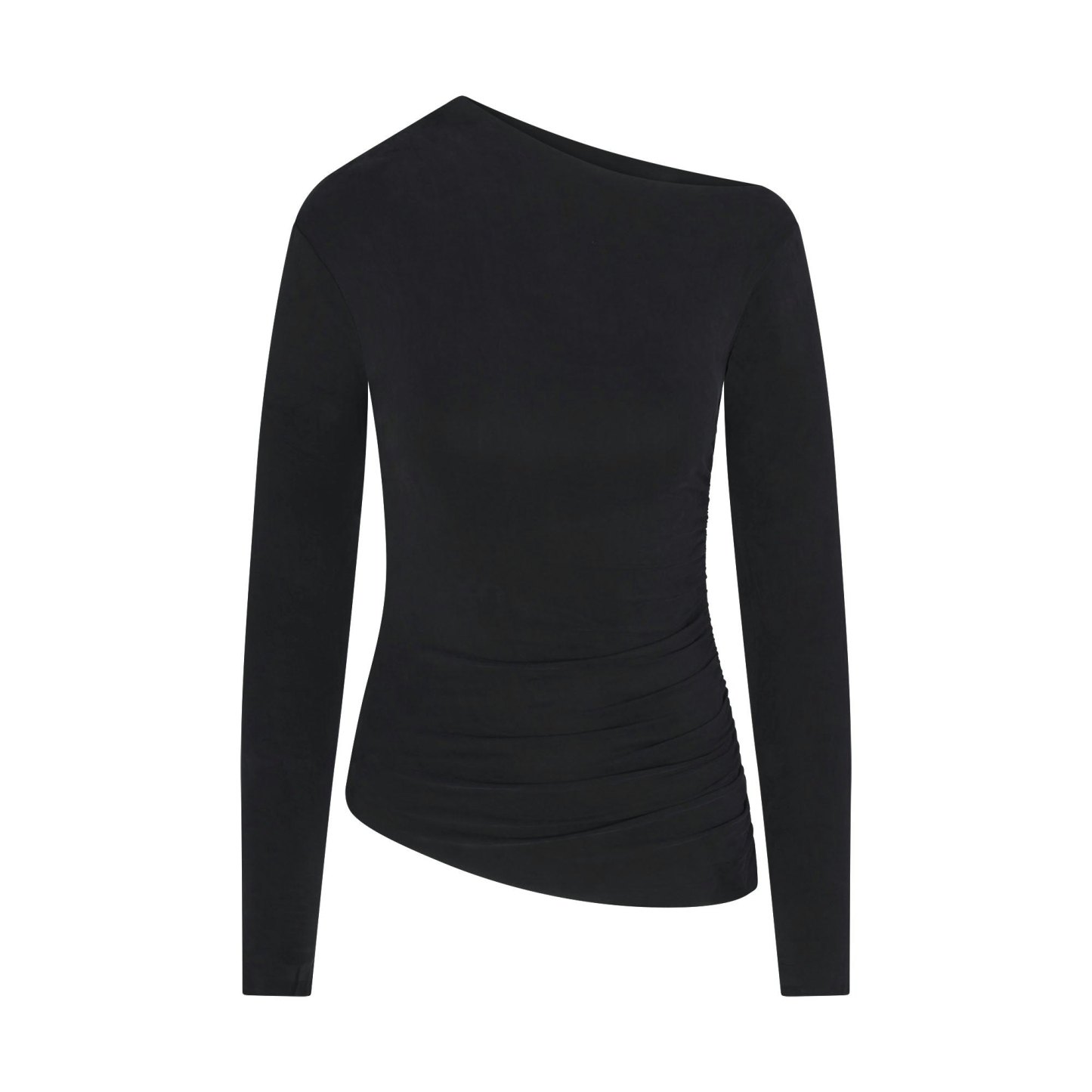 CUPRO JERSEY ASYMMETRICAL TOP - OBSIDIAN - image 19