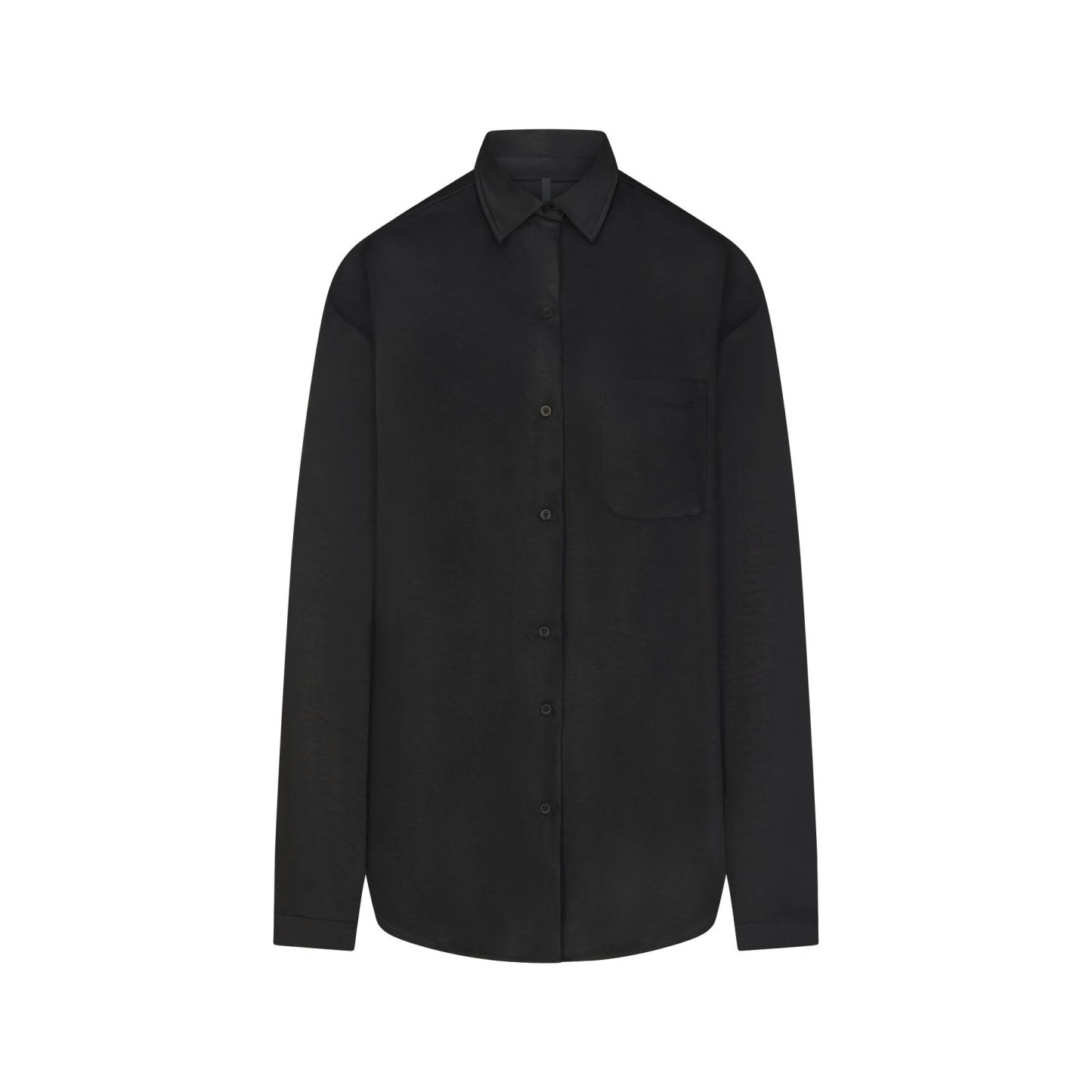 LIGHTWEIGHT SATIN OVERSIZED SHIRT - OBSIDIAN - image 6