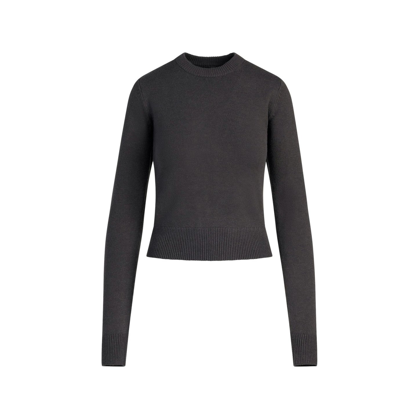 SWEATER KNITS RIBBED LONG SLEEVE FITTED CREW NECK - ASH - image 22