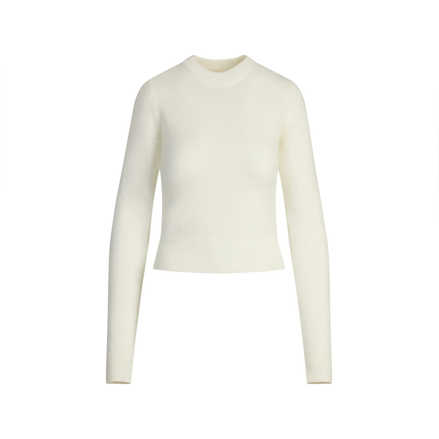 SWEATER KNITS RIBBED LONG SLEEVE FITTED CREW NECK - IVORY - image 15