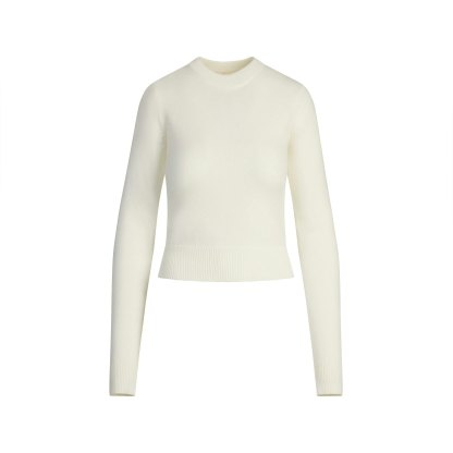 SWEATER KNITS RIBBED LONG SLEEVE FITTED CREW NECK - IVORY - image 15