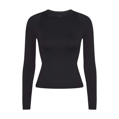 NikeSKIMS AIRY LONG SLEEVE CREW NECK TOP - OBSIDIAN - image 7