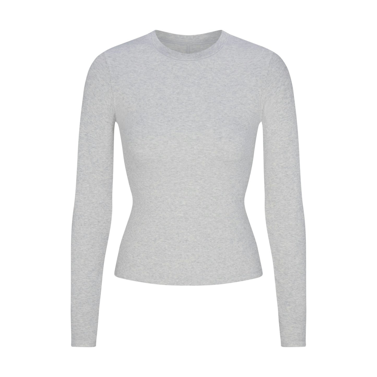 COTTON RIB LONG SLEEVE T-SHIRT - LIGHT HEATHER GREY - image 16