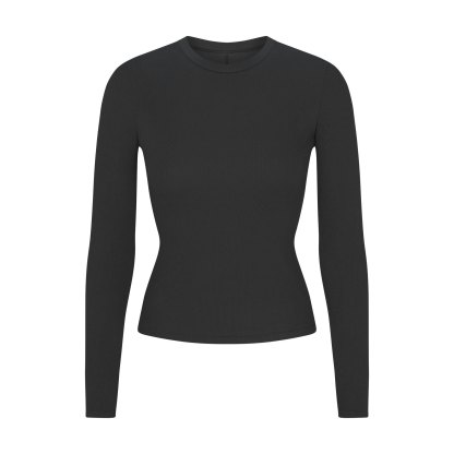 COTTON RIB LONG SLEEVE T-SHIRT - SOOT - image 6