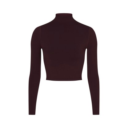 NikeSKIMS VINTAGE SEAMLESS MOCK NECK CROP TOP - CURRANT - image 26