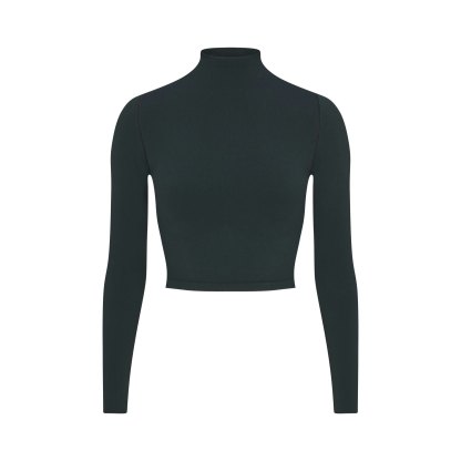 NikeSKIMS VINTAGE SEAMLESS MOCK NECK CROP TOP - DARK TEAL - image 20