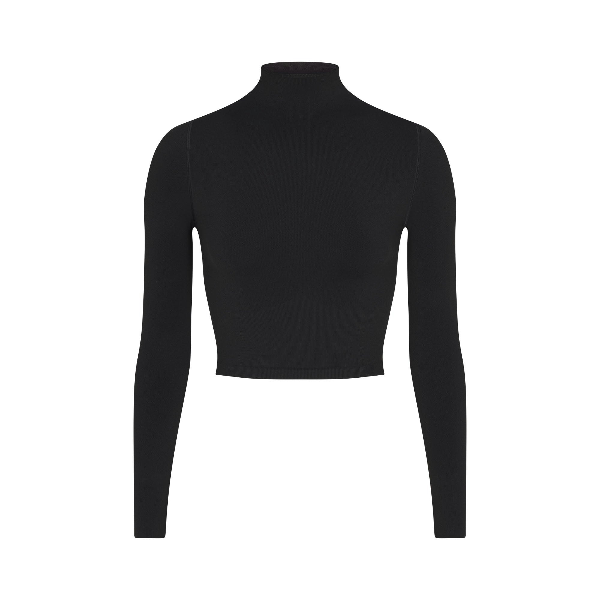 NikeSKIMS VINTAGE SEAMLESS MOCK NECK CROP TOP - OBSIDIAN - image 33