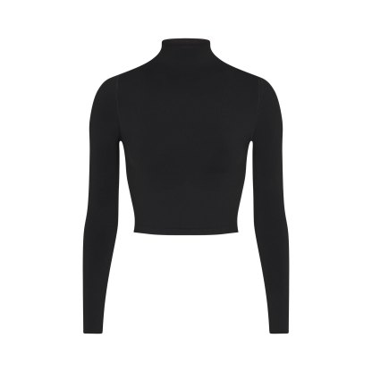 NikeSKIMS VINTAGE SEAMLESS MOCK NECK CROP TOP - OBSIDIAN - image 33