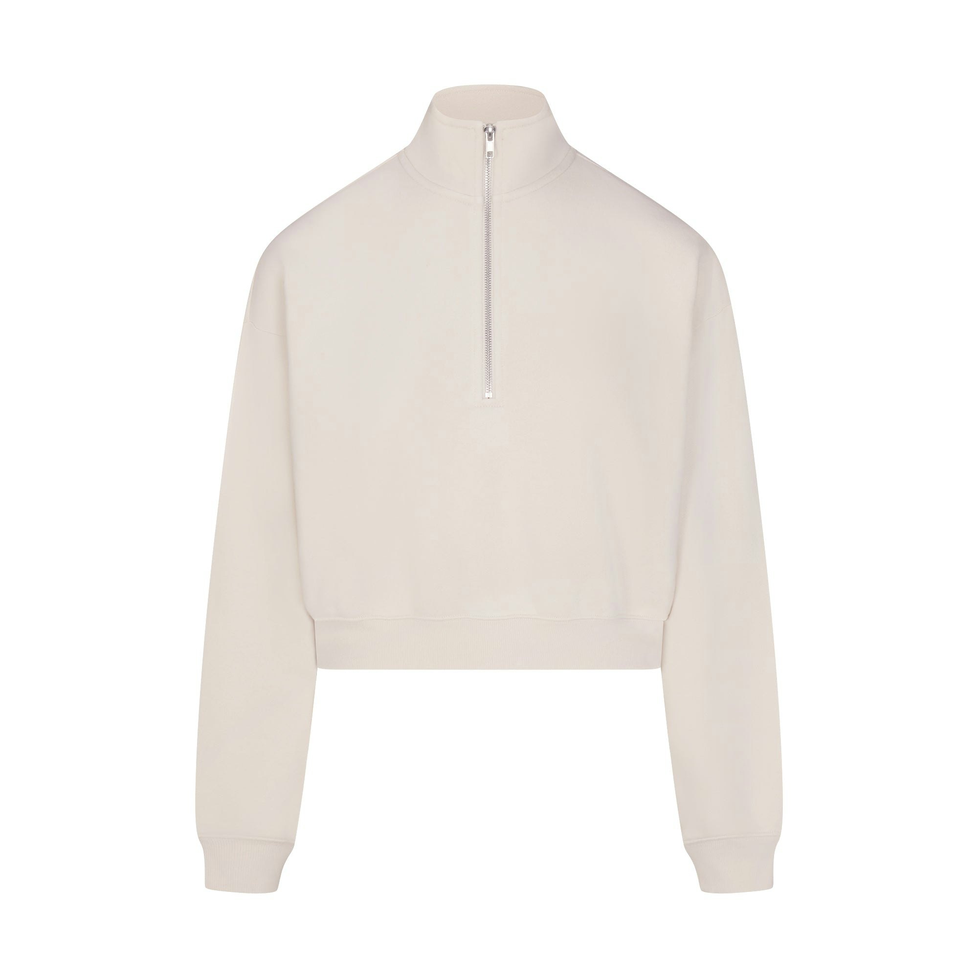 DRAPEY FRENCH TERRY HALF ZIP - BUFF - image 5