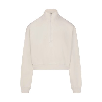 DRAPEY FRENCH TERRY HALF ZIP - BUFF - image 5