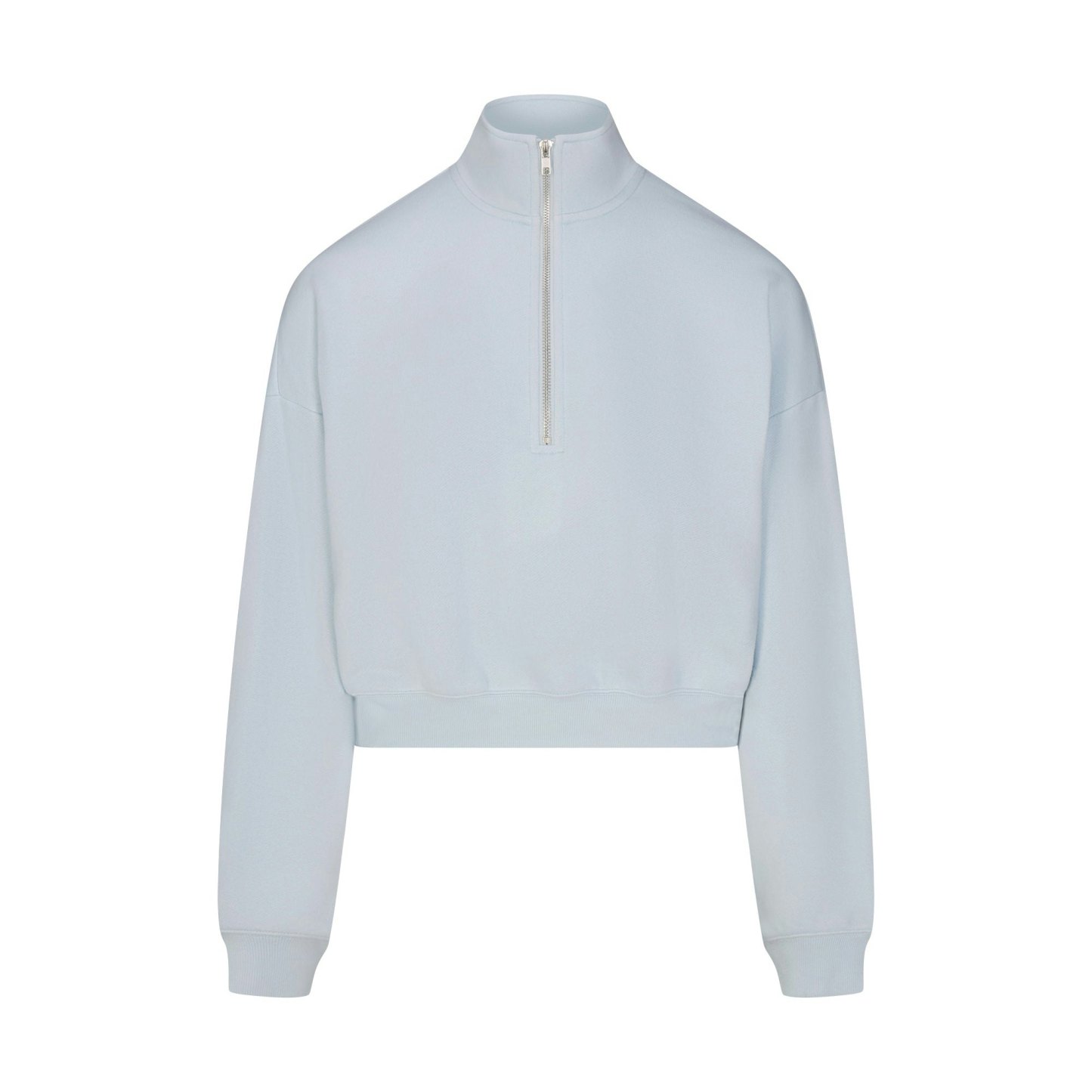 DRAPEY FRENCH TERRY HALF ZIP - POWDER BLUE - image 10