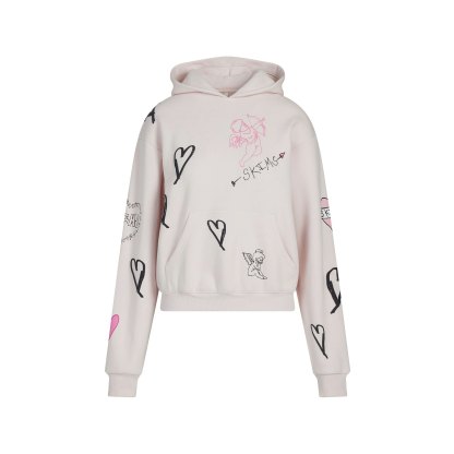 COTTON FLEECE CLASSIC HOODIE - BARELY PINK ANGEL SKETCH - image 36
