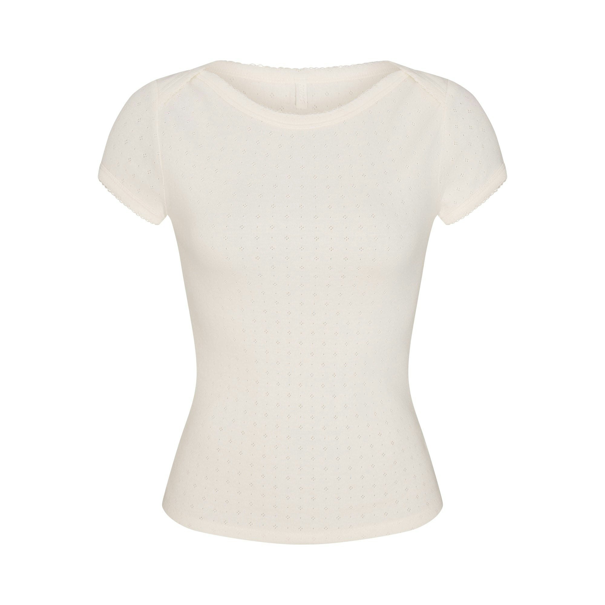 HEAVY POINTELLE BOATNECK TEE - MARBLE - image 6